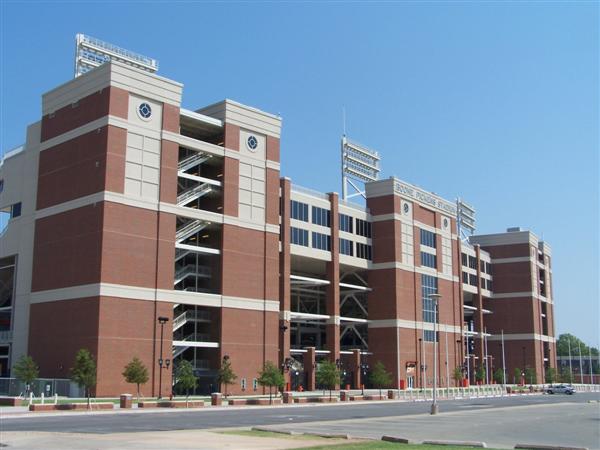 Newly renovated Boone Pickens Stadium at Oklahoma State University in Stillwater, Oklahoma.